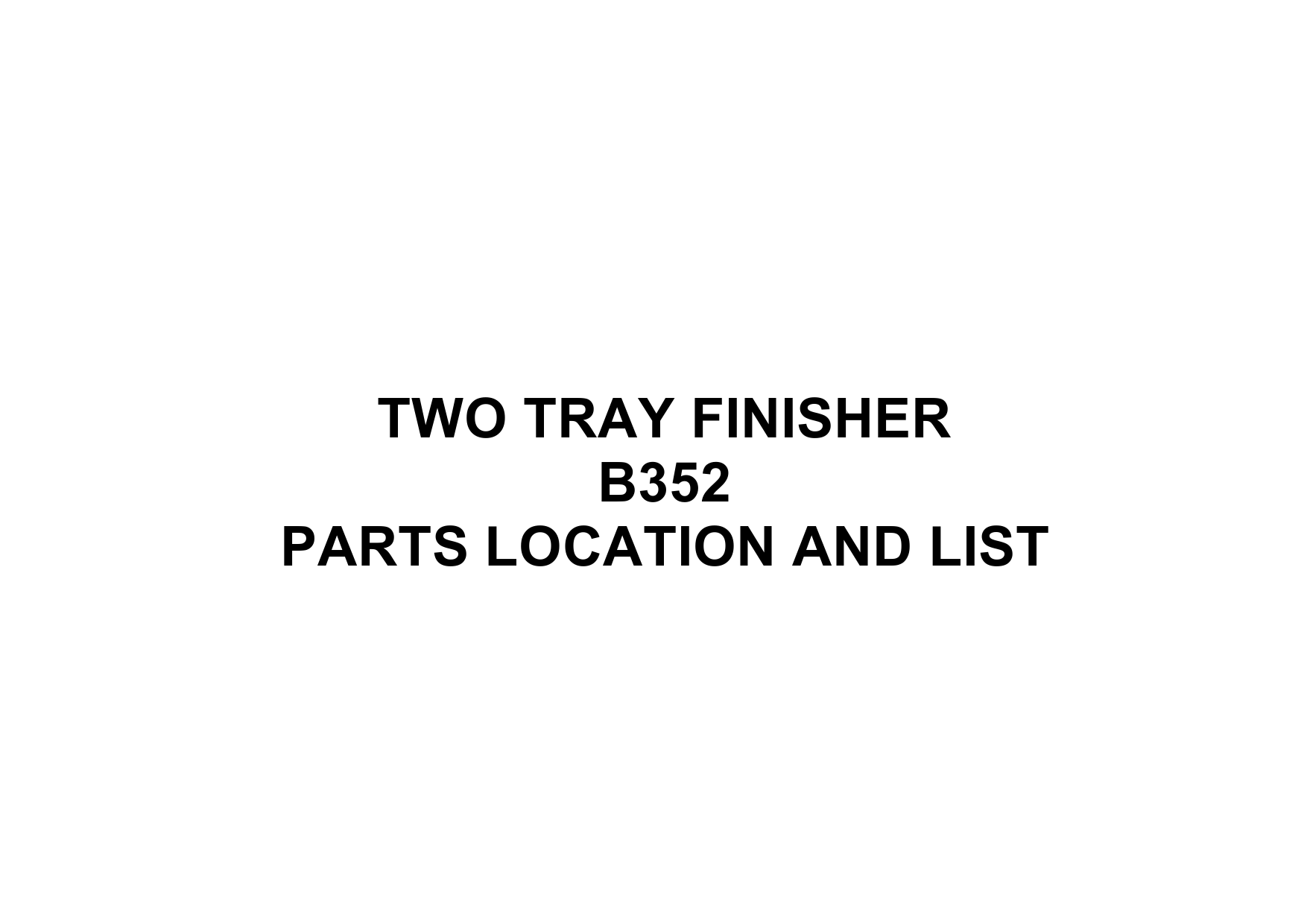 RICOH Options B352 TWO-TRAY-FINISHER Parts Catalog PDF download-1